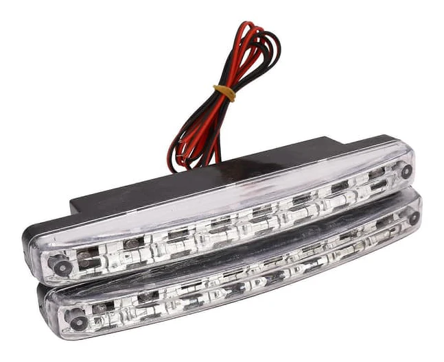 Newest 2pcs High Quality Super White 8 LED Daytime Running Lights 12V DC Headlight Universal Parking [DB]