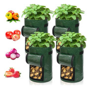 4-pack 7 gallon set. Trädgårdsväxtpåsar för potatis, morötter, tomater, gurkor och andra grönsaker.