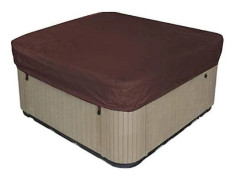 Vattentät polyester fyrkantig bubbelpoolöverdrag utomhus spaöverdrag fyrkantig brun (228*228*30cm)