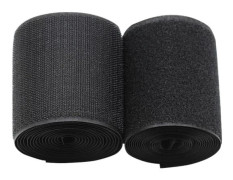 Extra brett kardborreband (10 cm x 2 m), för att sy ränder på tyg, non-stick svart nylon för kabelhantering, sömnad, DIY hem och kontor