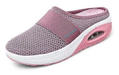 Walking Shoes Breathable Casual Mesh Slip-on Walking Shoes (42 Pink)