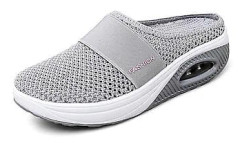 Walking Shoes Breathable Casual Mesh Slip-on Walking Shoes (42 Grey)