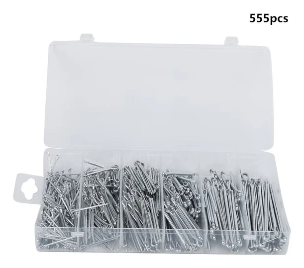 555 Piece Assortment of Cotter Pins Industrial Storage Case Fastener Kit Tool Set