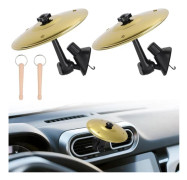 Bilventilcymbaler, Clip-On Minitrumma, Guld, 2-pack, Present till Förare & Musikälskare