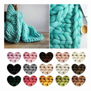 450g DIY Chunky Garn Mjukt Bulky Armstickning Roving Virka Ullgarn Grönt Chunky Stickning