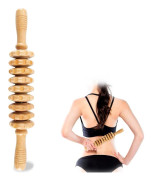 Wood Therapy Massage Tool, 9 Rollers, 14.5 inch Stick, for Cellulite Reduction and Body Contouring