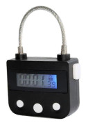 Metal Timer Lock USB LCD Screen Metal Electronic Rechargeable Timer Multifunction Padlock, CJY Black