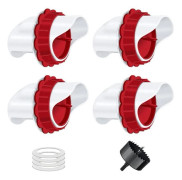 Chicken Feeder, Automatic Chicken Feeder, 4 Port DIY Gravity Feeder Kit for Buckets Barrels Boxes..DEBUNS
