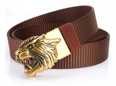 ##/Herr Mode Guld/Silver Tredimensionell Tiger Spänne Design Topp Bälte##/