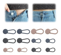 Knappförlängare för Byxor, Midjeförlängare Byxor, Elastiska Midjeförlängare för Byxor, Shorts, Jeans, Kjolar och Gravidbyxor (12 st)
