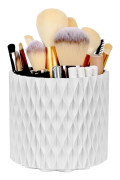 Makeup-arrangör borsthållare 360 roterande kosmetikaarrangör stor kapacitet förvaringslåda – vit