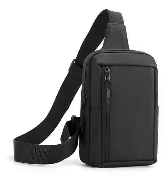 Crossbody Bag for Men and Women, Black Small Sling Bag, Phone Chest Bag, Trendy Fanny Pack for Workout and Running (FMY)