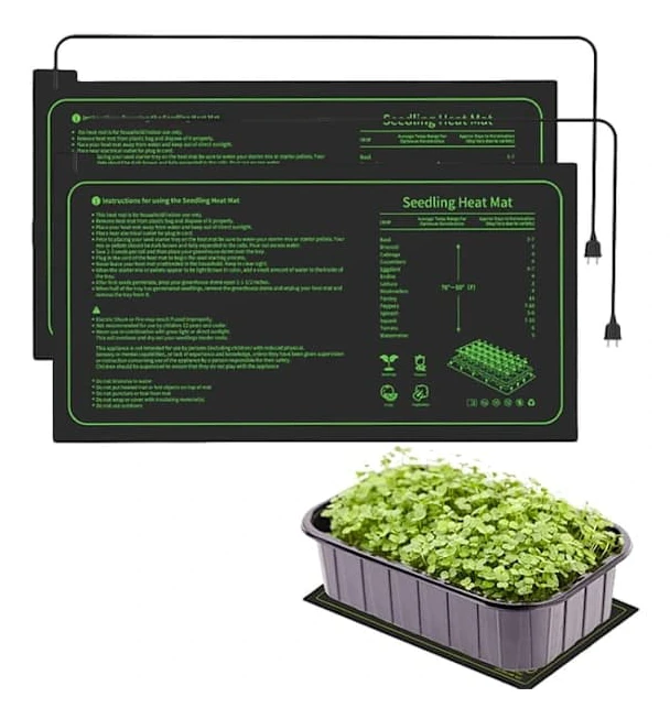 Växtvärmematta 25×52 cm, Vattentät Isolerad Matta, 20W Frövärmematta, Växtuppvärmning för Hydroponisk Odling, Energieffektiv 2-pack 2PCS