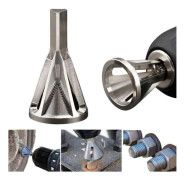 External Deburring Tool in Stainless Steel - Removes Burrs from 8-32 Bolts - For Use with Hand Drill - High Resistance