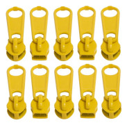 Set of 10 non-locking N°3 sliders for nylon spiral zippers - color: yellow - metal - skirt dress lea