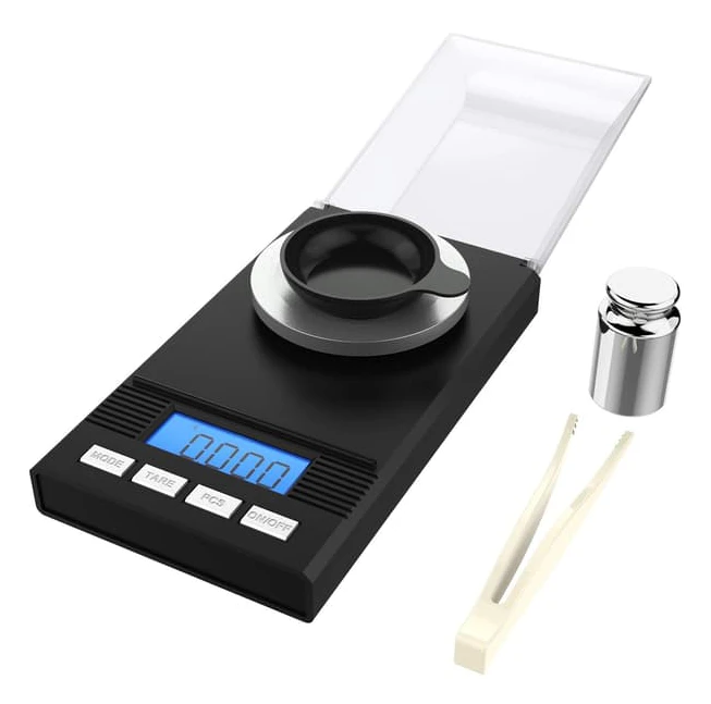 50g 0.001g Precision Digital Våg, Milligramvåg Kompatibel med Smycken & Lab Användning [JUN]