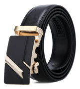High Quality Automatic Buckle Belt for Men Simple Fashion Gold Business Belts for Men