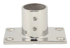 Boat Handrail Fitting Rectangular Base Silver Robust Stainless Steel Boat Deck Handrail Rectangular Base for Boat Marine Yacht 90°22MM/0.9in
