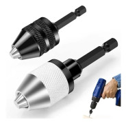 [DT] 2 st. borrchuckar, sexkantig självlåsande chuck 6,35 mm (1/4"), skruvmejselchuck kapacitet 0,3-6,5 mm, för omvandlingsverktyg för skruvmejselborr