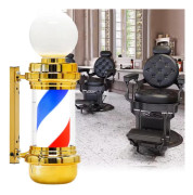 Barber post plafond skylt lampa guld 68cm