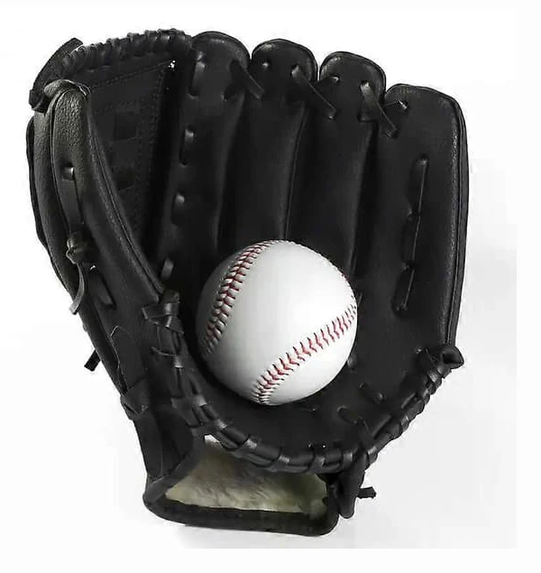 Utomhussport Basebollhandske Softboll Träningsutrustning Storlek 9.5/10.5/11.5/12.5 Vänsterhand För Barn/Vuxna Man Kvinna Träning 1PC BLACK 10.5
