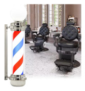 Barber post plafond skylt lampa silver 100cm