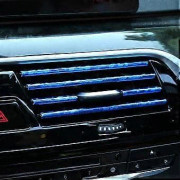 10 Pieces Car Air Outlet Decorative Strips Multi-color PVC Ventilation Grille Strip DIY Decoration for Car Interior (Red)