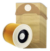 For Kärcher Wet&Dry Wd2 Vacuum Cleaner Filter And 10x Dust Bags (FMY) yellow yellow