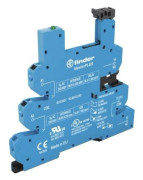 Finder 93.66.7.060 reläsockel med hållbygel, LED & EMC-utrustning (för Phoenix Contact serie EMD-SL, Finder 34.51)