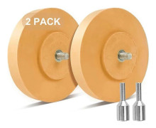 Dekalborttagare suddgummihjul lim borttagare med adapter 2-pack 4 tums gummi suddgummihjul för borr tar bort bilvinyl