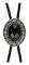 Bolo tie, handgjord rund western cowboy bolo slips svart