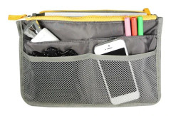 Bag in bag handbag insert bag insert grey, one size
