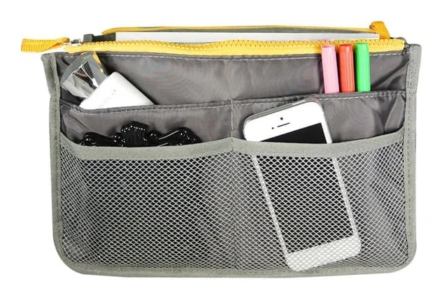Bag in bag handbag insert bag insert grey, one size