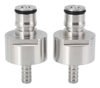 2-pack 304 Stainless Steel Carbonation Cap 5/16 Inch Barb, Ball Lock Type, Fits PET Bottles for Soft Drinks