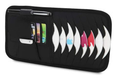 Bil Solskydd Organizer Bil Multipurpose Solskydd, Förvaringsväska Bil CD/DVD Hållare Case, Plånboksklämmor för CD-hållare, Glasögonbågar,