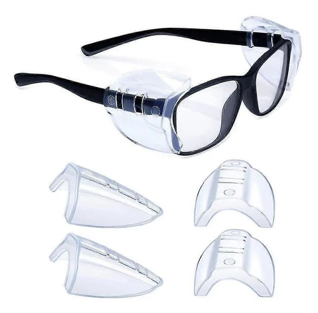 Universella hållbara genomskinliga sidoskydd för glasögon skyddsglasögon Side Shields 2 Pairs