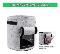 Potato Growing Bag, 3-pack, Thickened Fabric Pot, Garden, Vegetables, Grow Bag with Handles and Velcro Window, Grey