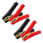 200A Car Battery Clamps, 12V Battery Alligator Clips, Car Battery Clamps with Insulating Sleeve, for Cars, Trucks, Boats (200A, 4 Pieces)