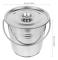 Stainless Steel Ash Bucket with Lid and Handle for Cleaning Fireplaces, Stoves, and Grills, Silver 7L