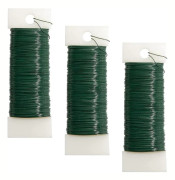 22 Gauge Green Floral Wire Flexible Paddle Wire Floral Styling Tool For Crafts, Wreaths, Garlands And Christmas Floral Arrangements 3 Rolls 104 Meters