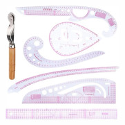 Sewing Ruler Ruler DIY Sewing Ruler Ruler Kit 7 Pieces Plastic Metric Ruler Curve Filing Rulers for Sewing Sewing Pattern Foldable Drawing Template for Sewing M