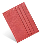 Kreditkortshållare Plånbok, RFID-blockerande Läder Slim Plånbok, Slim Enkel Kreditkortshållare Kortskydd, Ficka Plånbok för Män, Kvinnor Red