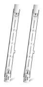 2 st R7s Halogen Pencil Bulb 500W 118mm, Dimbar Halogenlampa Varmvit 2800K, T3 J118 Dubbel Linjär Projektorlampa