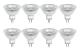 Halogenlampa Gu5.3 Mr16 35w 12v varmvit 2800k Dimbar, cover 400 lumen 2-stiftsbyte spotlight, paket med 8 Cisea