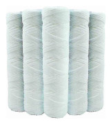 Set med 5 lindade vattenfilterpatroner anti-sediment 9 3/4 tum - 20 mikron kompatibla med 10-tumsfilter tillverkade i Frankrike - Shlm (FMY)