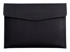 Document Folder, Waterproof Thin PU Leather A4 Envelope Folder Expanding File Organizer Briefcase Storage Bag Black