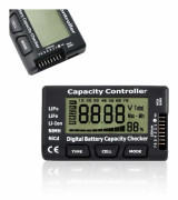 LCD Digital Batterikapacitetstestare - 2-7 Cell LiPo/Li-ion - 4-7 NiMH/NiCd Celler - Kompakt Svart
