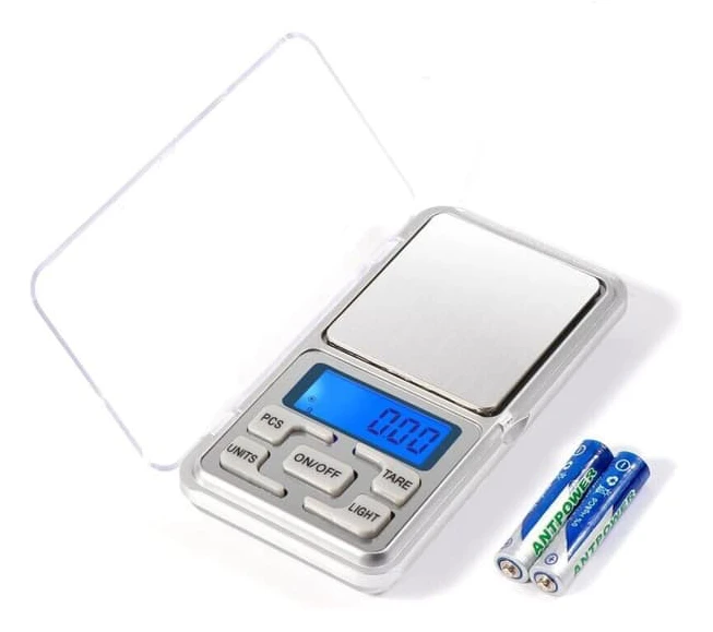 Precisionsvåg 0,01g-500g, Liten Precisionsvåg med Bakgrundsbelyst LCD-skärm, Mini Precisionsköksvåg för Kök, Kafé, Resor, Medicin