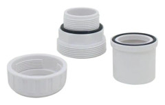 Unionkoppling PVC blandad skruv xa lim gängad ände PVC tryckmuff pump sandfilter swimmingpool O-ring Vit White