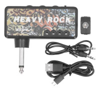 Electric Guitar Bass Headphone Amplifier with Audio Cable Adapter USB Charging Guitar Accessories